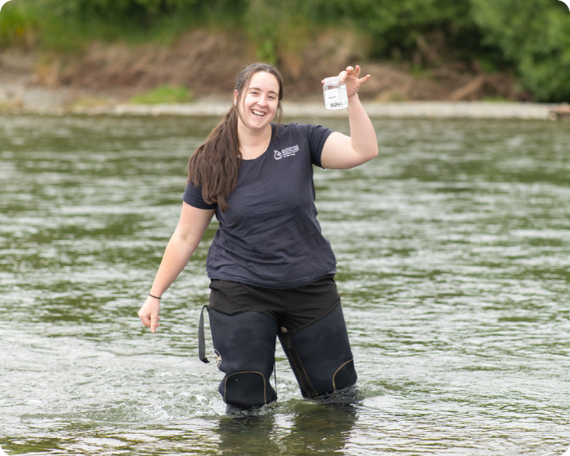 Image of water testing in the Oreti River, Winton