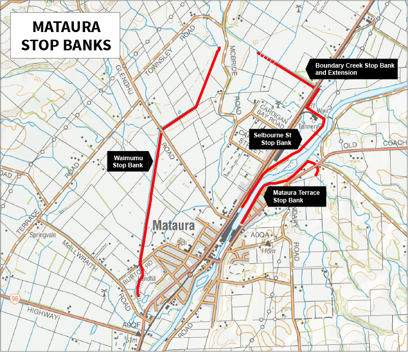 map: mataura flood protection upgrade